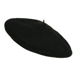 BERET EN  LAINE NOIR