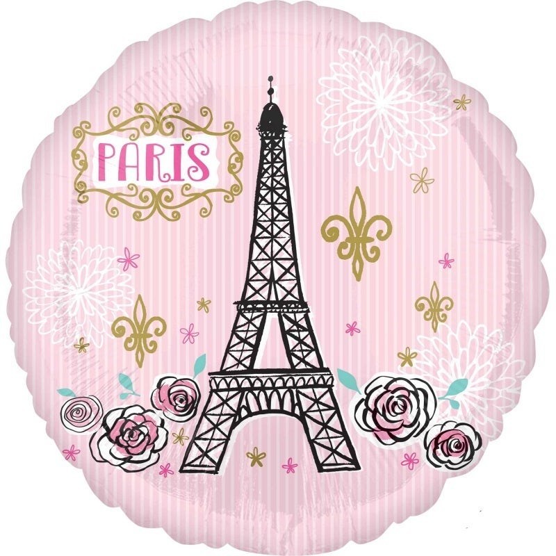 BALLON METALLIQUE ROND PARIS 43 CM  BALLON METALLIQUE ROND PARIS 43 CM