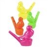 4 SIFFLETS OISEAUX COULEURS ASSORTIES 4 X 6 CM