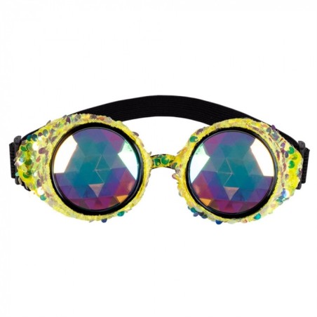 LUNETTES STEAMPUNK PARTY MIRAGE SEQUIN OR