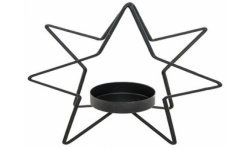 BOUGEOIR ETOILE METAL NOIR 15 X 15 X 15.5 CM 
