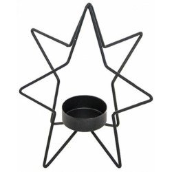 BOUGEOIR ETOILE METAL NOIR 15 X 15 X 15.5 CM 