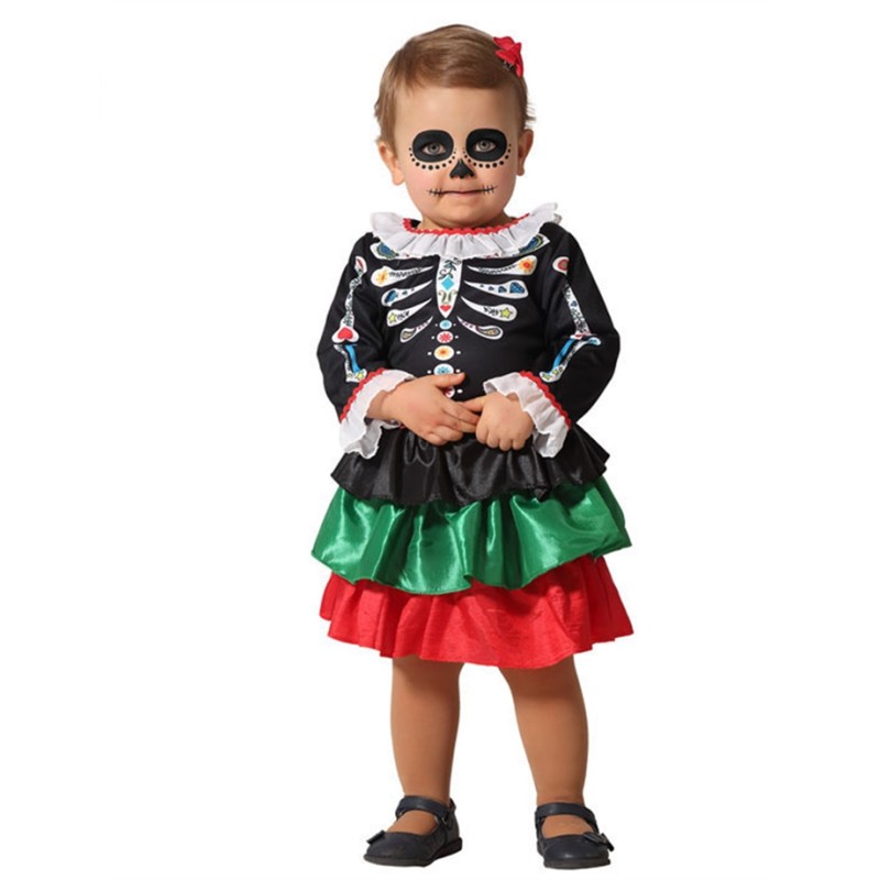 DEGUISEMENT DAY OF THE DEAD BEBE FILLE TAILLE 6-12 MOIS