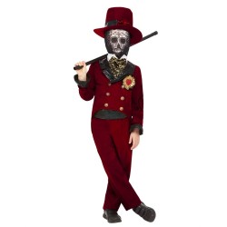DEGUISEMENT MARIE ROUGE DAY OF THE DEAD GARCON TAILLE 4-6 ANS