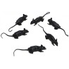 LOT DE 6 SOURIS NOIRES 8.5 X 2 X 2 CM  