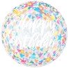 BALLON BUBBLE HAPPY BIRTHDAY MULTICOULEUR 20" 50 cm 
