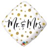BALLON METALLIQUE MR & MRS CONFETTIS OR 46 CM  BALLON METALLIQUE MR & MRS CONFETTIS OR 46 CM