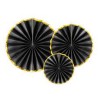 3 ROSETTES DECORATIVES NOIR ET OR 