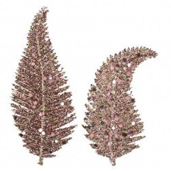 6 FEUILLES PAILLETEES EN ROSE GOLD