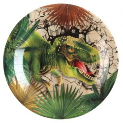 10 ASSIETTES DINOSAURE T-REX 23 CM 