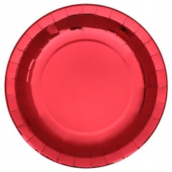 10 ASSIETTES RONDES ROUGE BRILLANT 26 CM 