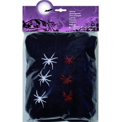 TOILE D'ARAIGNEE NOIRE AVEC ARAIGNEE 100G 