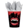 8 GOBELETS BOUCHE DE DRACULA MORSURE HALLOWEEN 266 ML