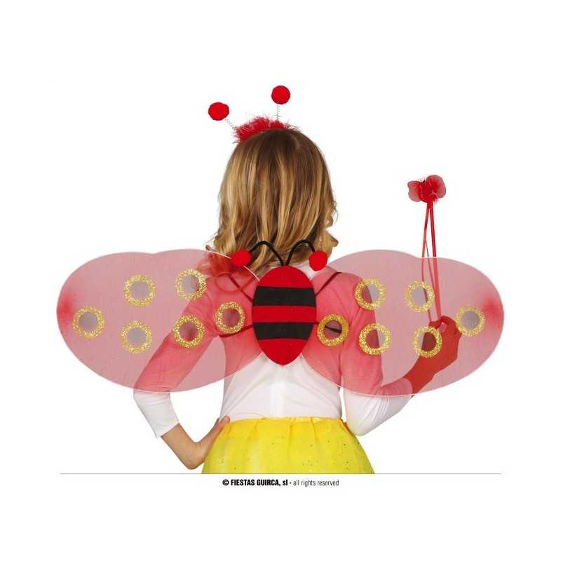 SET COCCINELLE AILES BAGUETTE ET SERRE TETE