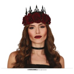 COURONNE DE REINE FLEURS ROUGES 