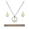 SET HIPPIE ANNEES 60 BANDEAU + BOUCLES D'OREILLES + COLLIER