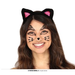 BIJOUX OU STRASS DE VISAGE CHAT NOIR