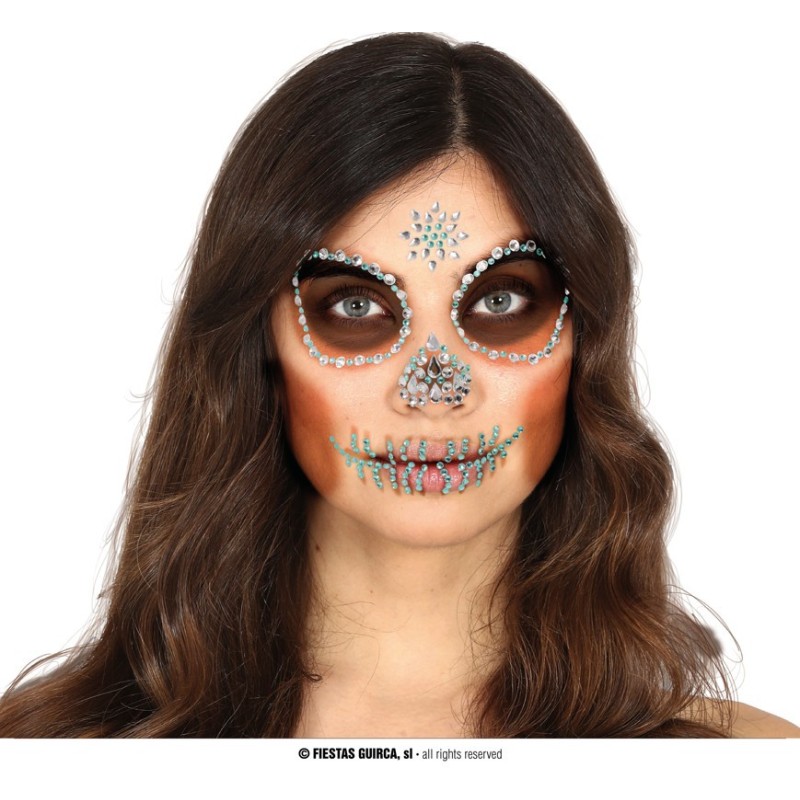 BIJOUX OU STRASS DE VISAGE DAY OF THE DEAD TURQUOISE BIJOUX OU STRASS DE VISAGE DAY OF THE DEAD TURQUOISE