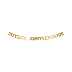 GUIRLANDE JOYEUX ANNIVERSAIRE OR 3 METRES 