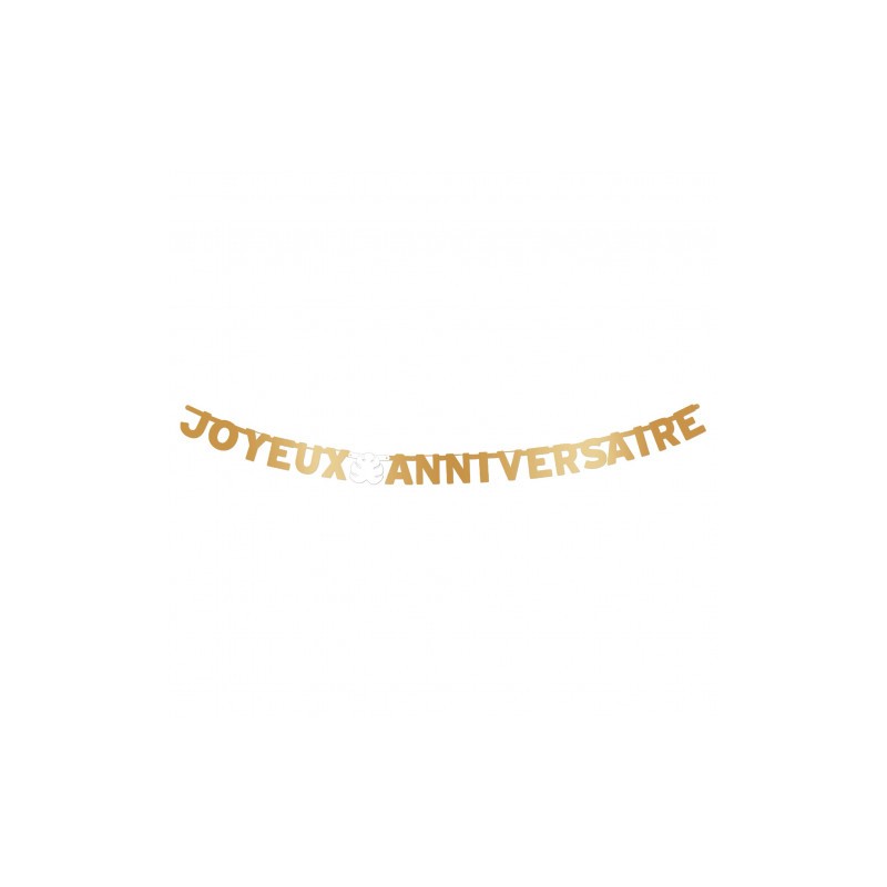 GUIRLANDE JOYEUX ANNIVERSAIRE OR 3 METRES 