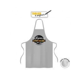TABLIER A DEDICACER JOYEUX ANNIVERSAIRE GRIS