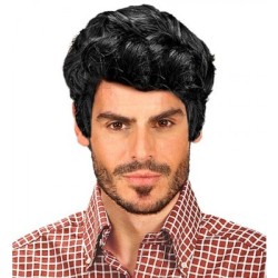 PERRUQUE HOMME NOIR COUPE COURTE
