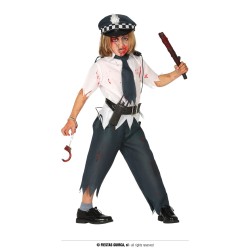 DEGUISEMENT POLICIER ZOMBIE HALLOWEEN TAILLE 10-12 ANS
