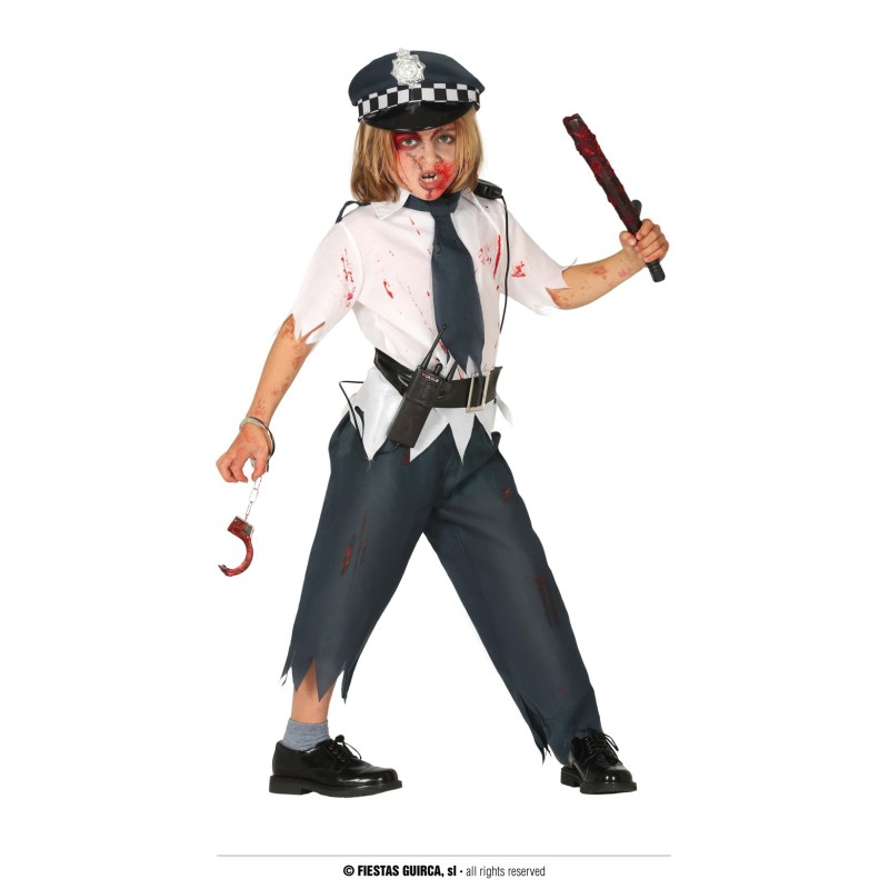DEGUISEMENT POLICIER ZOMBIE HALLOWEEN TAILLE 10-12 ANS DEGUISEMENT POLICIER ZOMBIE HALLOWEEN TAILLE 10-12 ANS