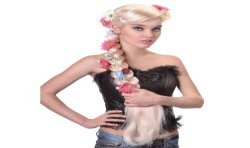 PERRUQUE LONGUE TRESSEE HIPPIE BLONDE FEMME 