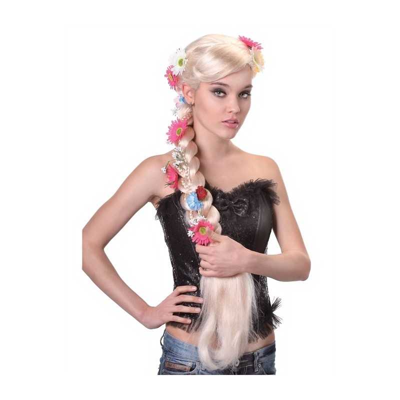 PERRUQUE LONGUE TRESSEE HIPPIE BLONDE FEMME 