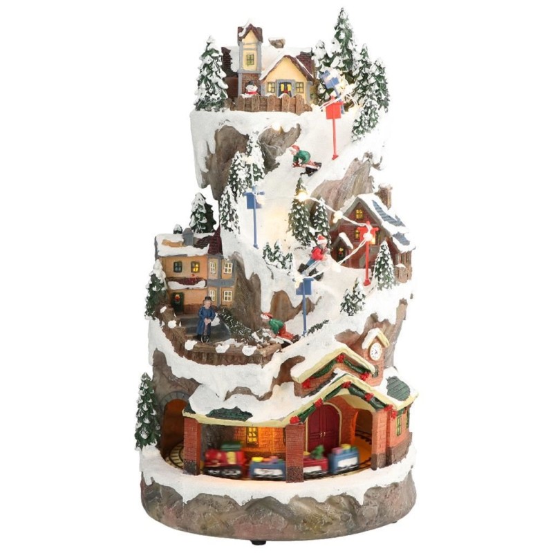 AUTOMATE  VILLAGE DE MONTAGNE AVEC TRAIN ANIME ET LUMINEUX AUTOMATE  VILLAGE DE MONTAGNE AVEC TRAIN ANIME ET LUMINEUX