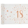 CHEMIN DE TABLE 18 ANS BLANC ET ROSE GOLD 30 CM X 5 M 