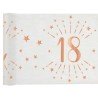CHEMIN DE TABLE 18 ANS BLANC ET ROSE GOLD 30 CM X 5 M 
