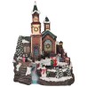 AUTOMATE VILLAGE DE NOEL AVEC EGLISE LUMINEUX, ANIME ET MUSICAL 