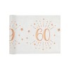 CHEMIN DE TABLE 60 ANS BLANC ET ROSE GOLD 30 CM X 5 M 