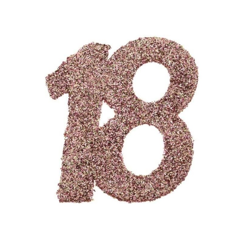 6 CONFETTIS PAILLETTES ROSE GOLD 18 ANS 