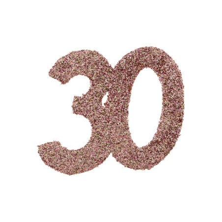 6 CONFETTIS PAILLETTES ROSE GOLD 30 ANS 