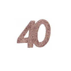 6 CONFETTIS PAILLETTES ROSE GOLD 40 ANS 