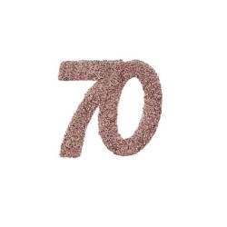 6 CONFETTIS PAILLETTES ROSE GOLD 70 ANS 