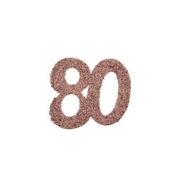 6 CONFETTIS PAILLETTES ROSE GOLD 80 ANS 