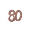 6 CONFETTIS PAILLETTES ROSE GOLD 80 ANS 