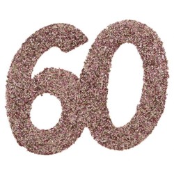 6 CONFETTIS PAILLETTES ROSE GOLD 60 ANS 