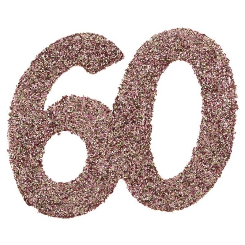 6 CONFETTIS PAILLETTES ROSE GOLD 60 ANS 