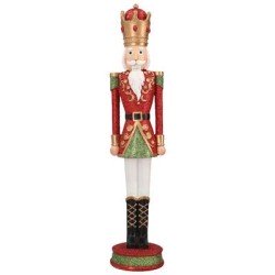 FIGURINE ROI CASSE NOISETTES EN RESINE LAQUEE ET PAILLETEE 56 CM