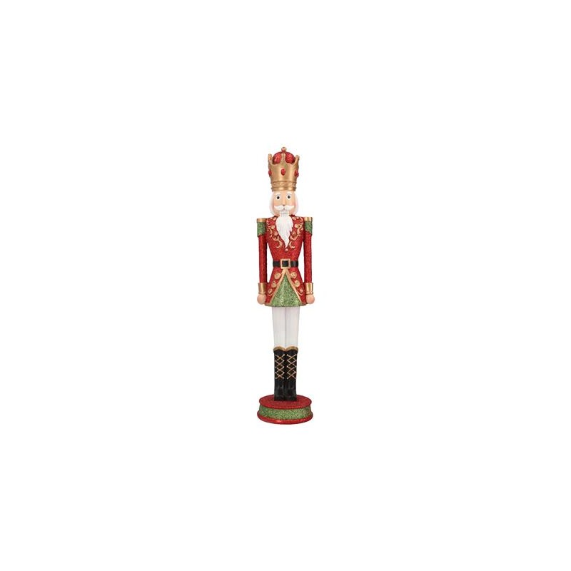 FIGURINE ROI CASSE NOISETTES EN RESINE LAQUEE ET PAILLETEE 56 CM