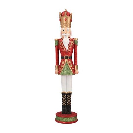 FIGURINE ROI CASSE NOISETTES EN RESINE LAQUEE ET PAILLETEE 56 CM