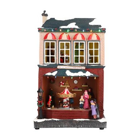 AUTOMATE MAISON DE NOEL ANIMEE, LUMINEUSE ET MUSICALE