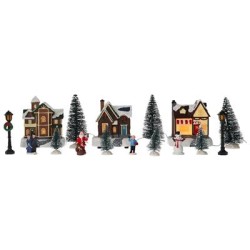 SET VILLE DE NOEL 17 PIECES LUMINEUSES