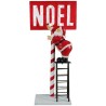 PANCARTE DE NOEL EN METAL AVEC PERE NOEL RESINE 87 CM