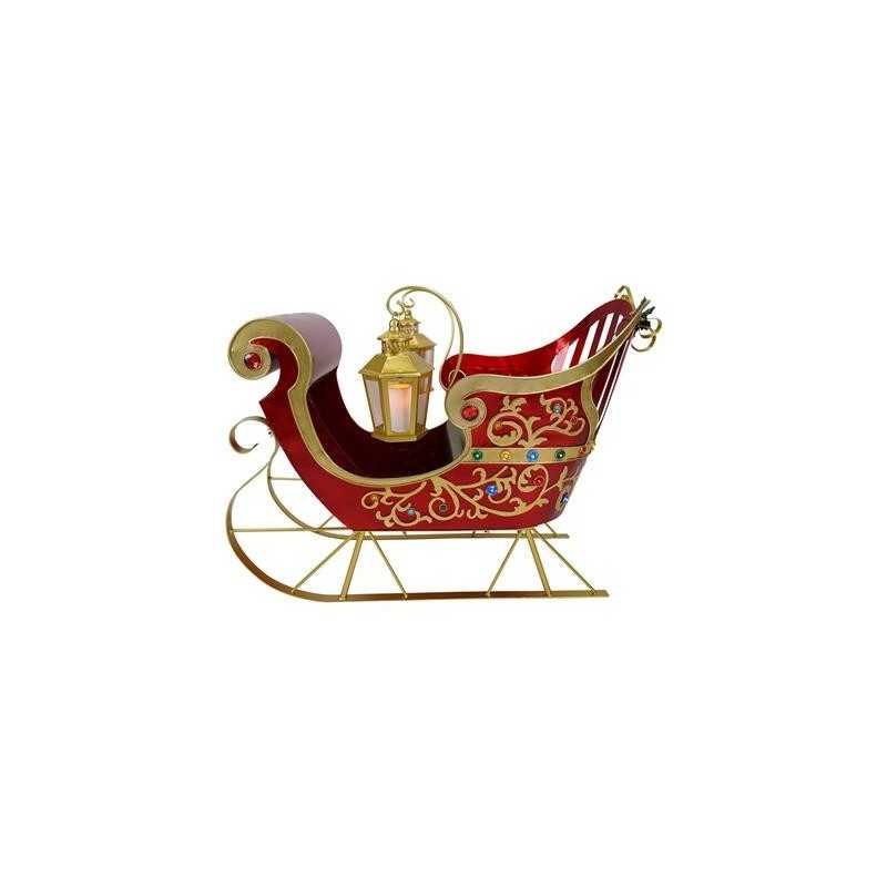 TRAINEAU DE NOEL EN METAL AVEC LUMIERE LED